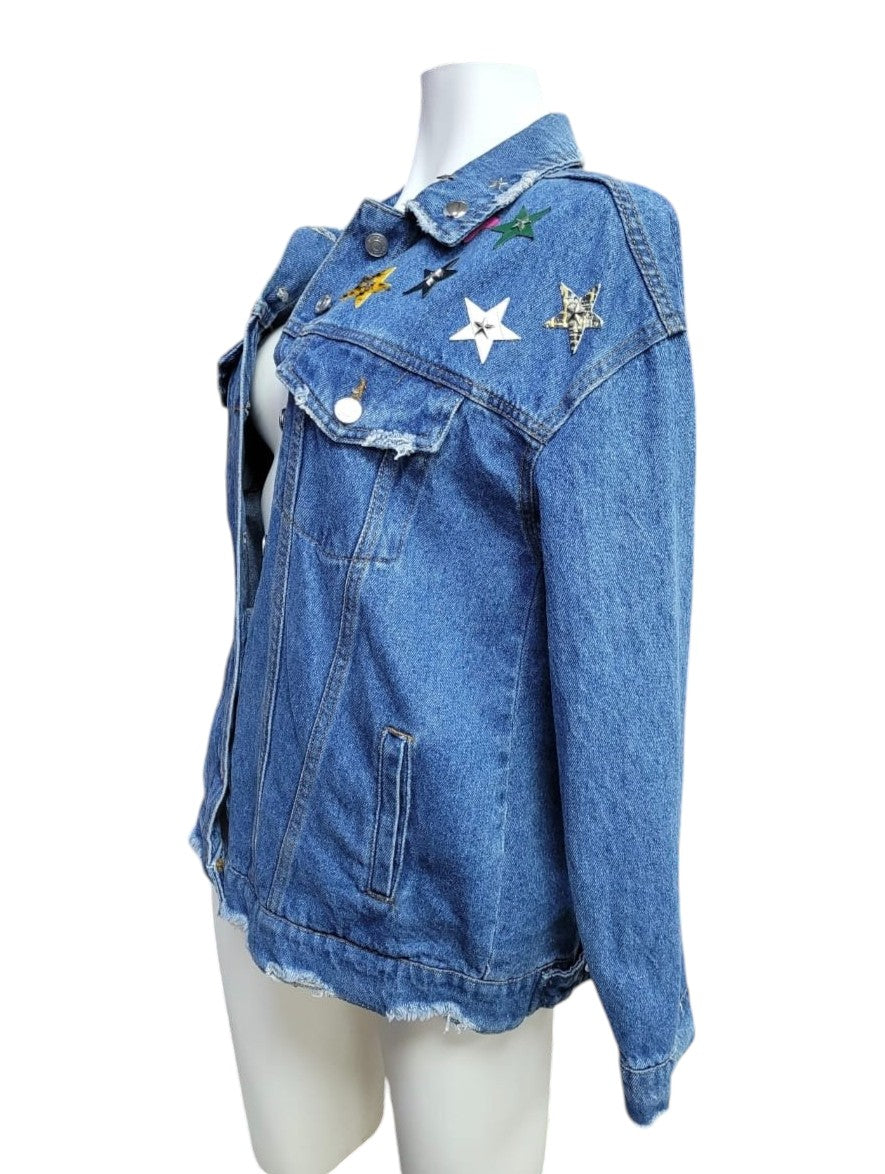Chaqueta de Mezclilla con Adornos de Estrellas