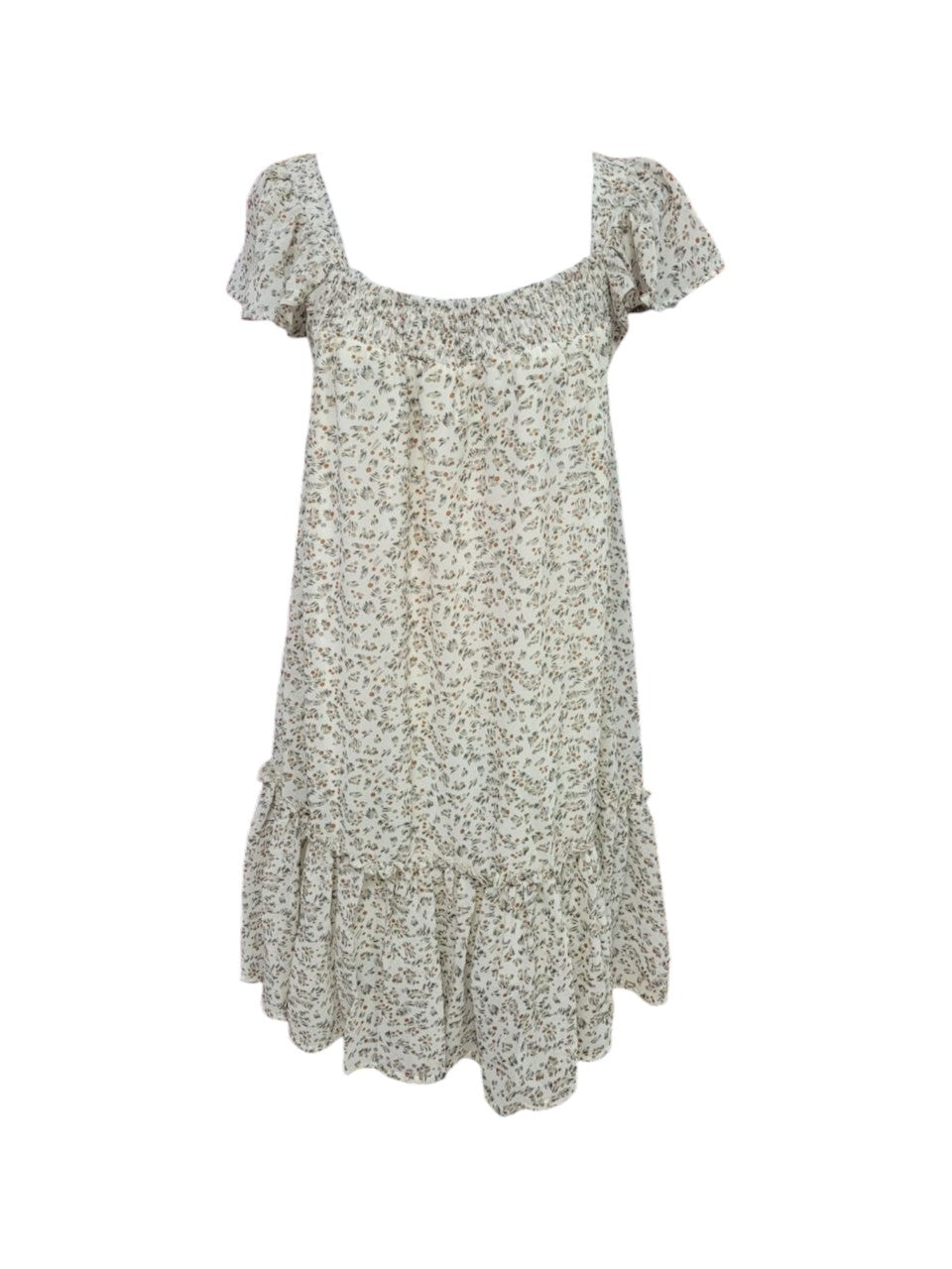 Vestido Solera Estampado Manga Corta