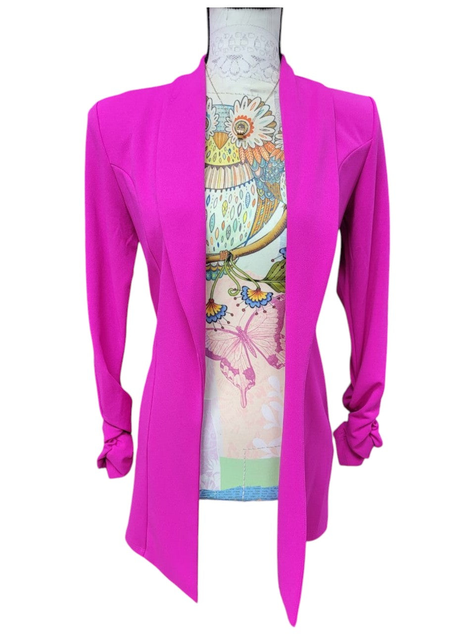 Chaqueta Italiana Saten Elasticada Larga