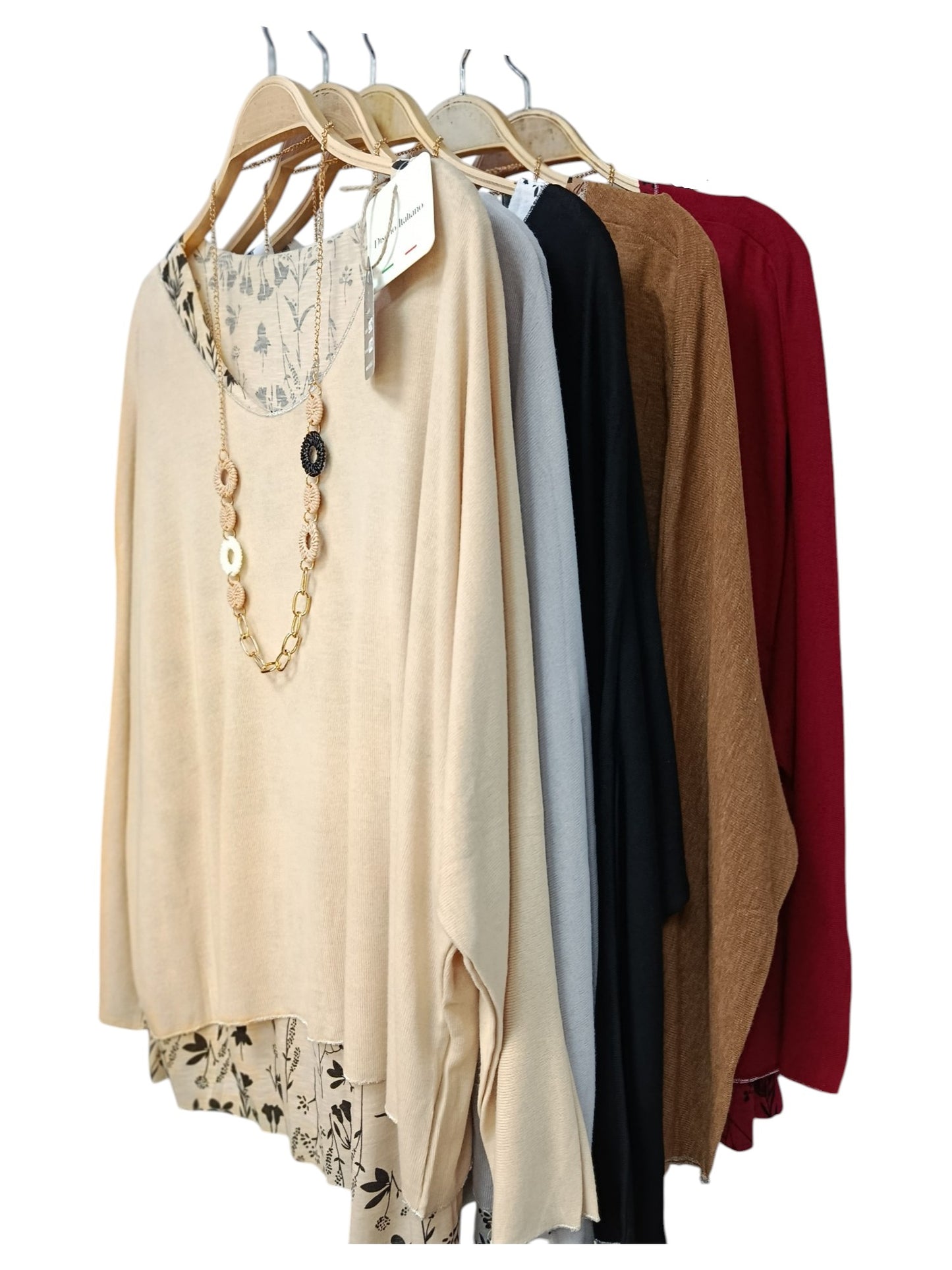 Sweater Diseño Italiano con Blusa y Collar – Elegancia Todo en Uno