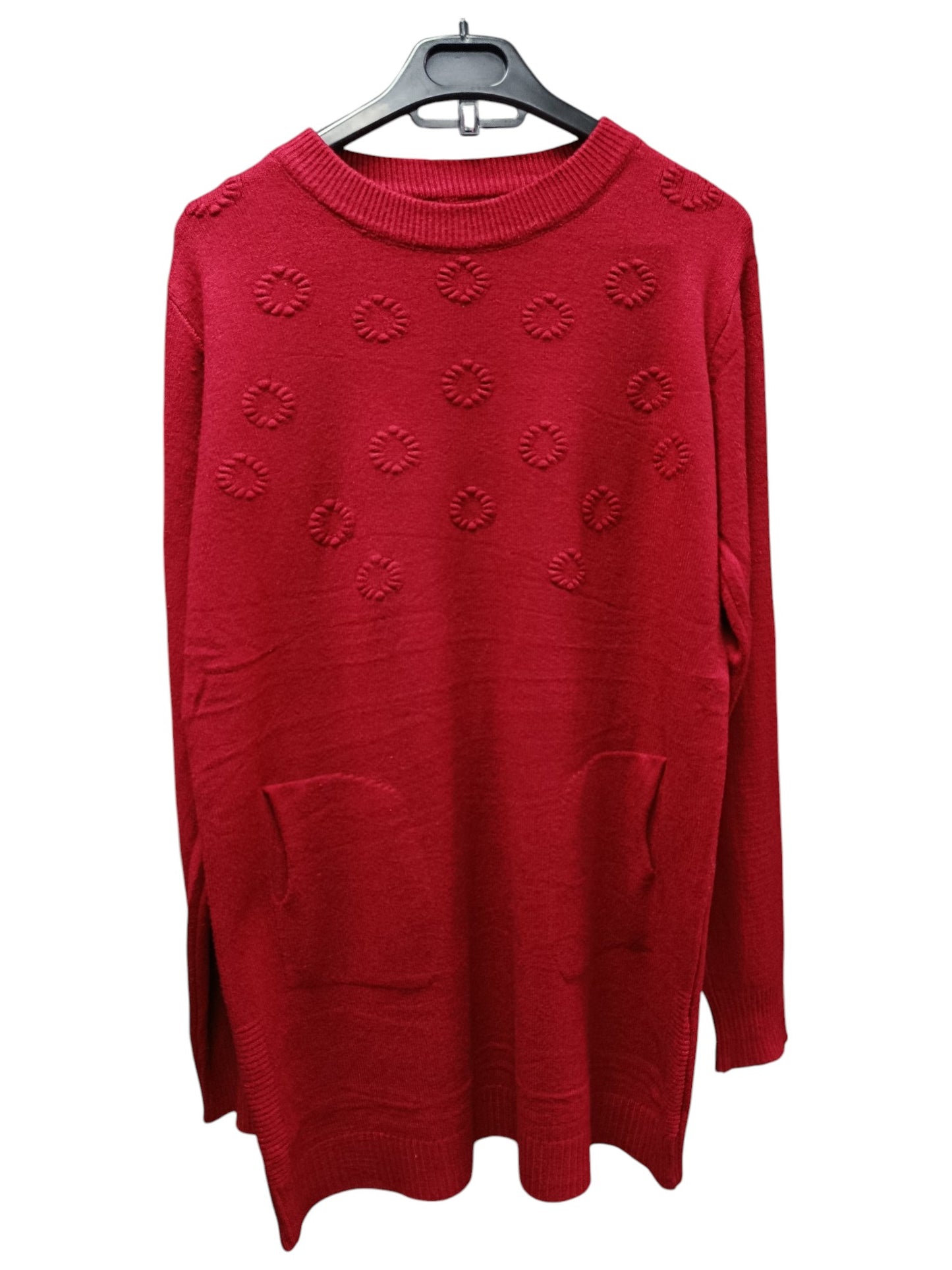 Sweater Maxi de Lana con Soles – Calidez que Ilumina tu Look