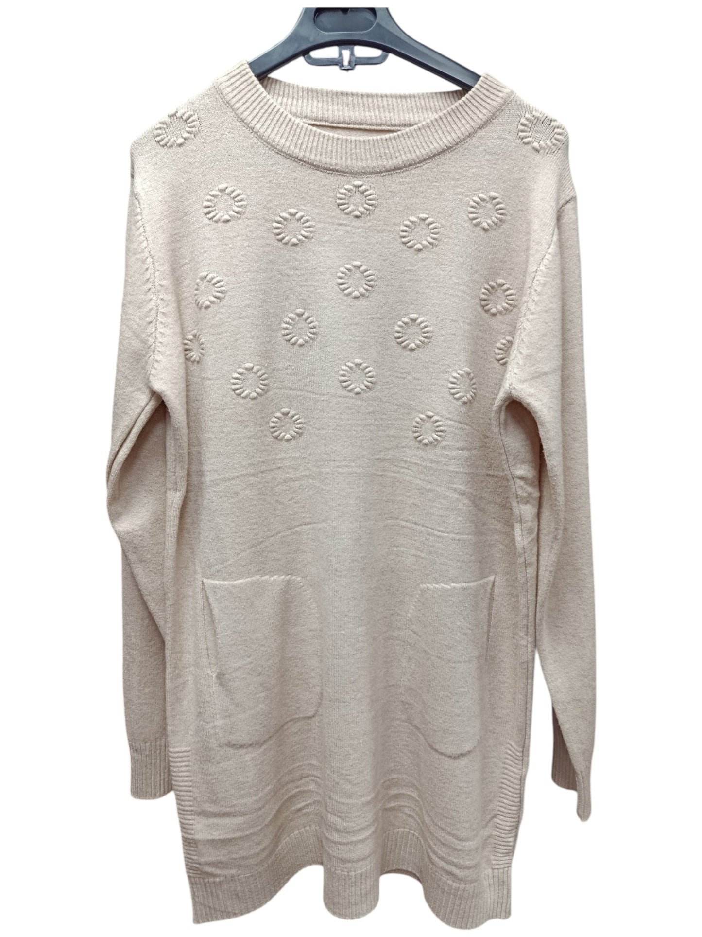 Sweater Maxi de Lana con Soles – Calidez que Ilumina tu Look