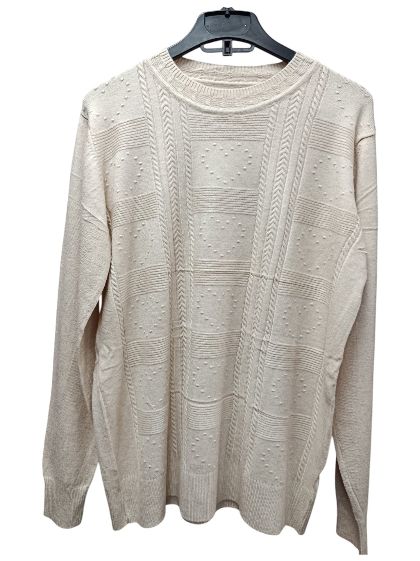 Sweater Maxi de Lana con Corazones – Amor a Primera Puesta