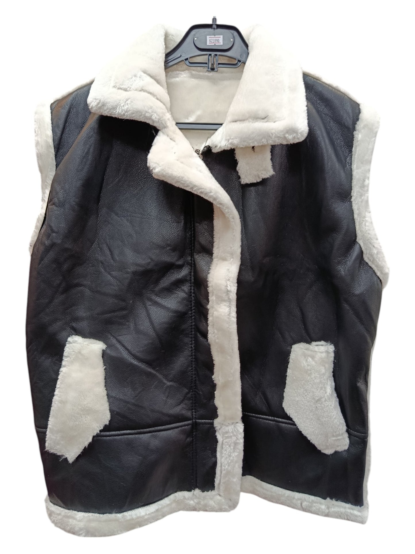 Chaqueta sin Mangas de Ecocuero con Forro de Lana – Estilo Urbano y Abrigo en Capas
