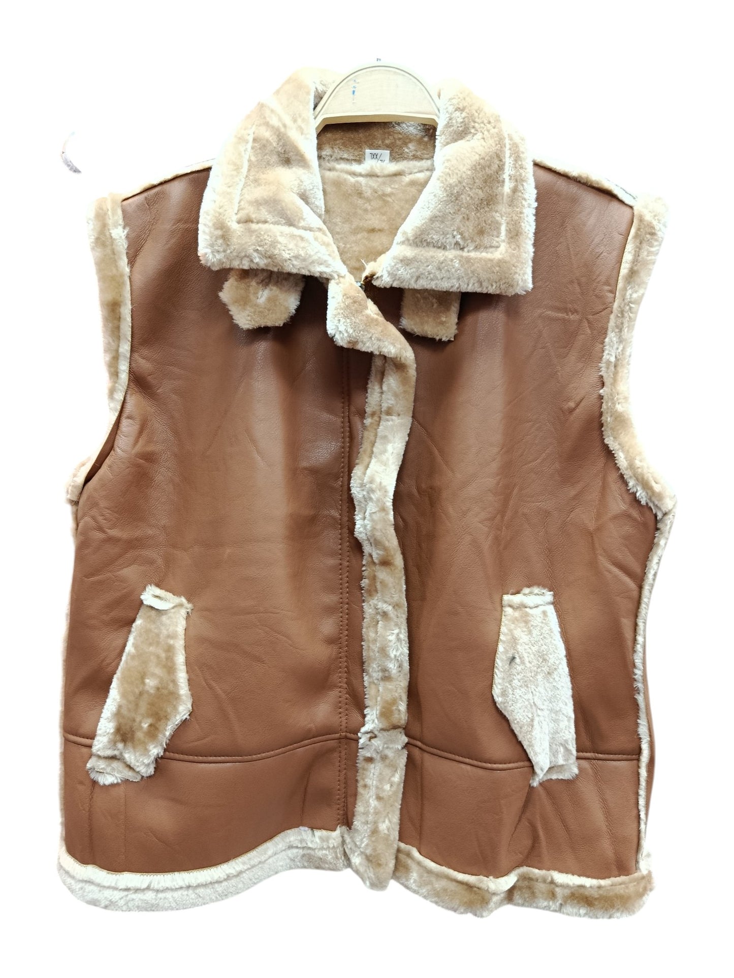 Chaqueta sin Mangas de Ecocuero con Forro de Lana – Estilo Urbano y Abrigo en Capas