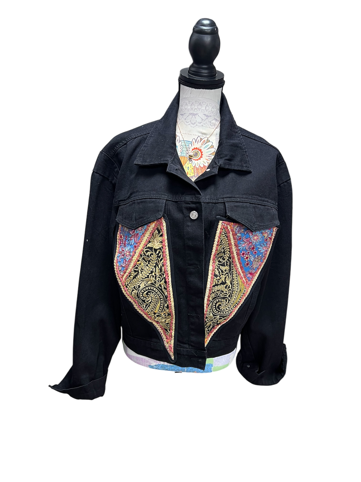 Chaqueta Mezclilla Intervenidas a Mano