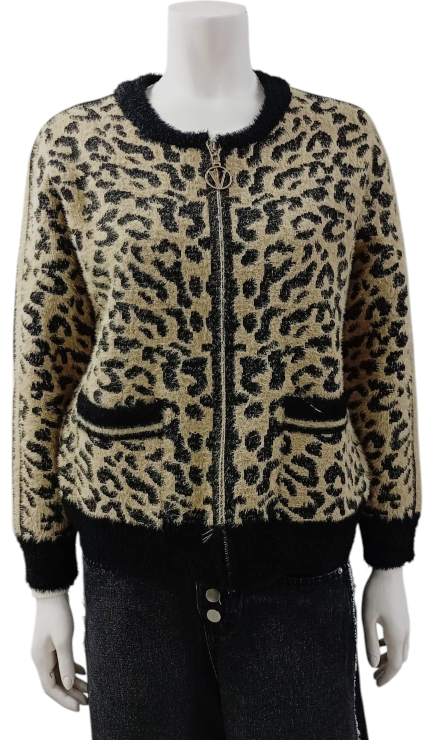 Chaqueta Peluda Animal Print con Polar Premium – Estilo Salvaje y Abrigo Total