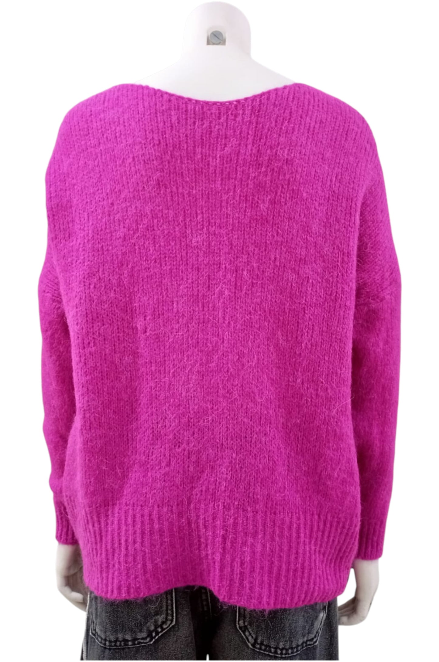 Suéter Italiano Escote en V – Lana Color Morado