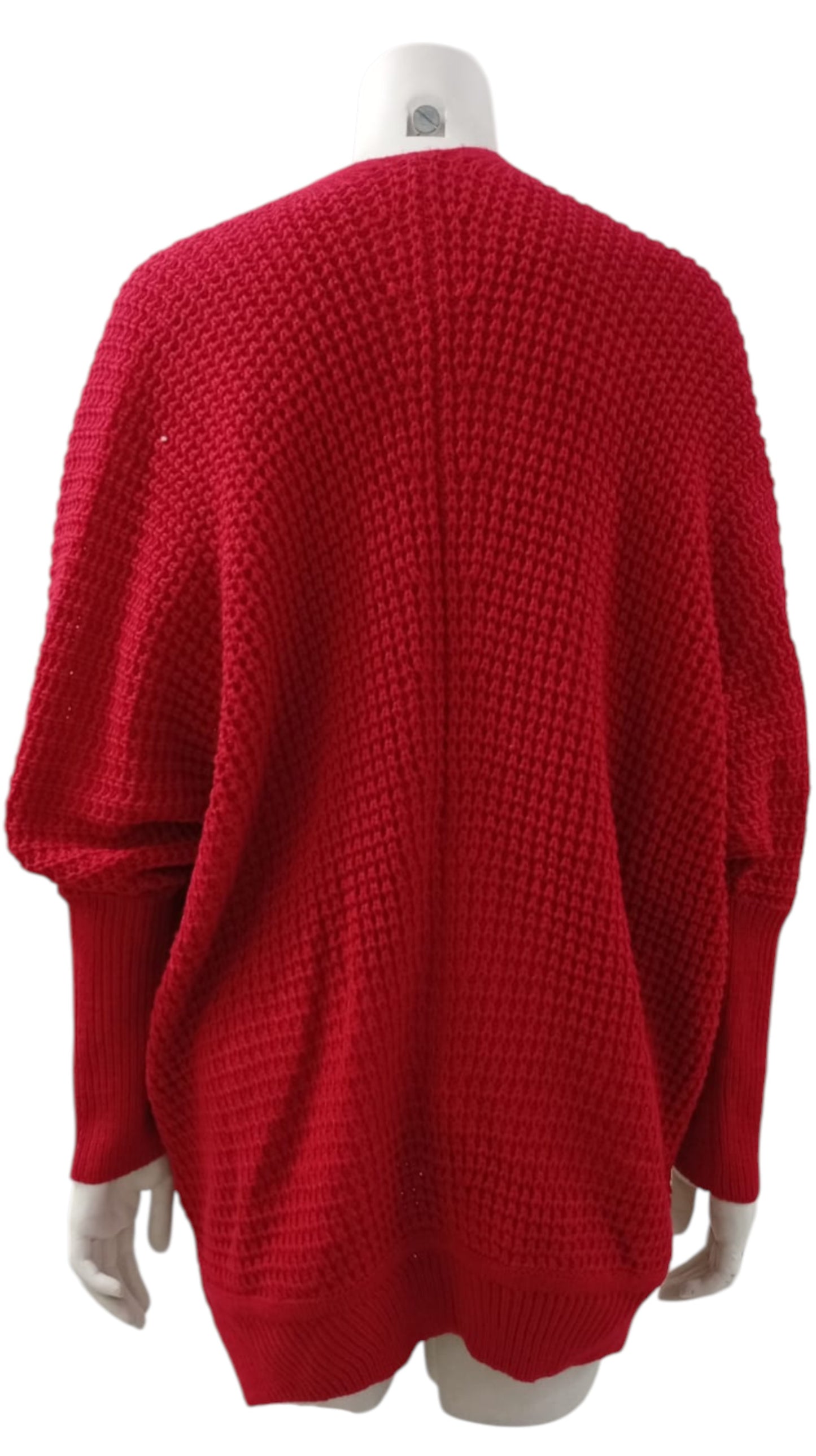 Cardigan Italiano Rojo Tejido en Lana