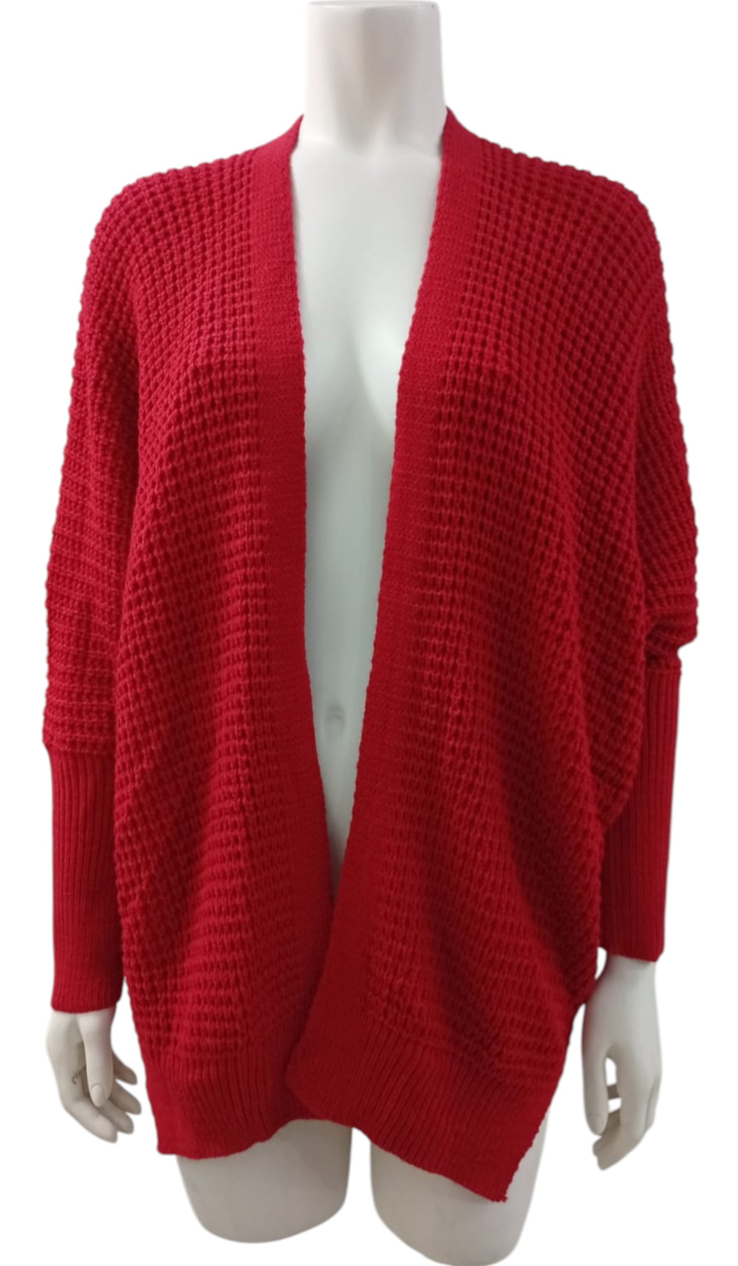 Cardigan Italiano Rojo Tejido en Lana