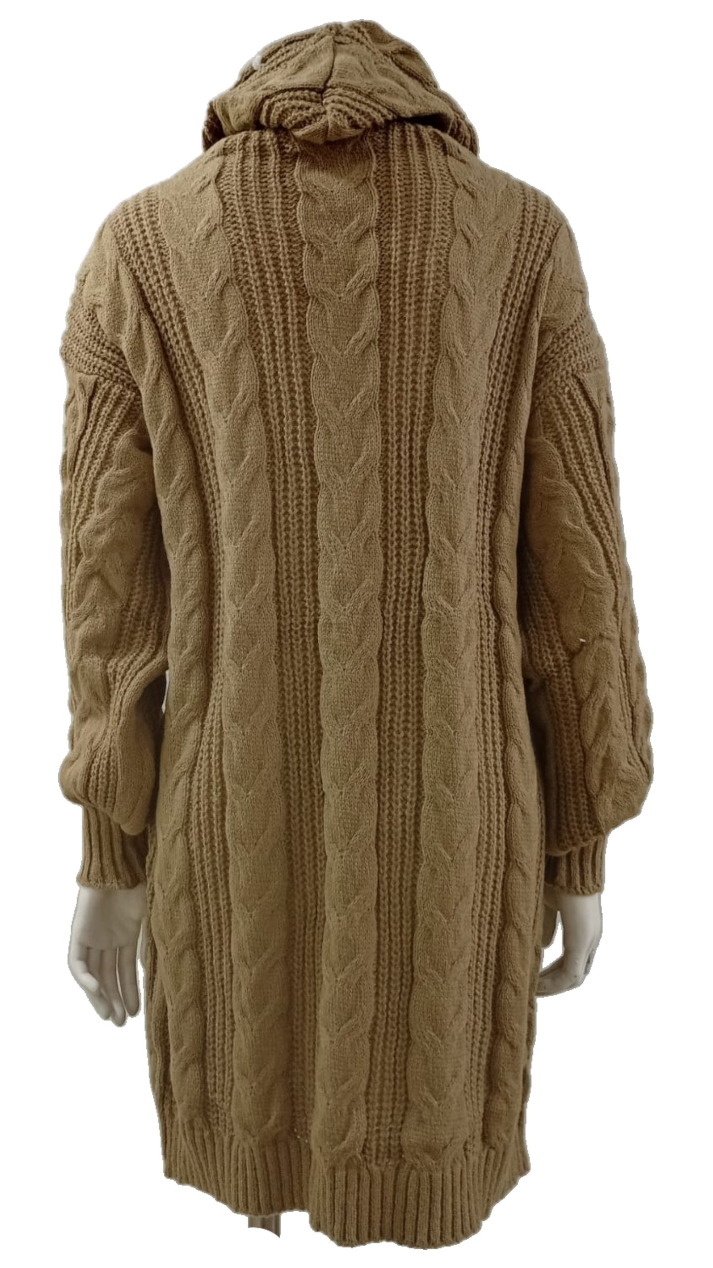 Cardigan Tejido de Lana con Capucha – Abrigo Suave con Estilo Relajado