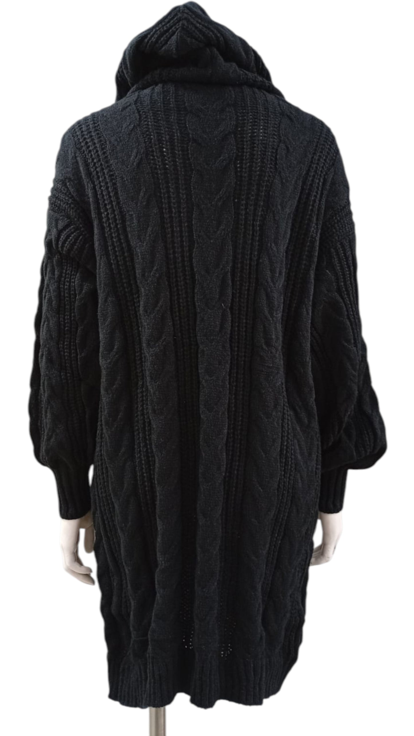 Cardigan Tejido de Lana con Capucha – Abrigo Suave con Estilo Relajado