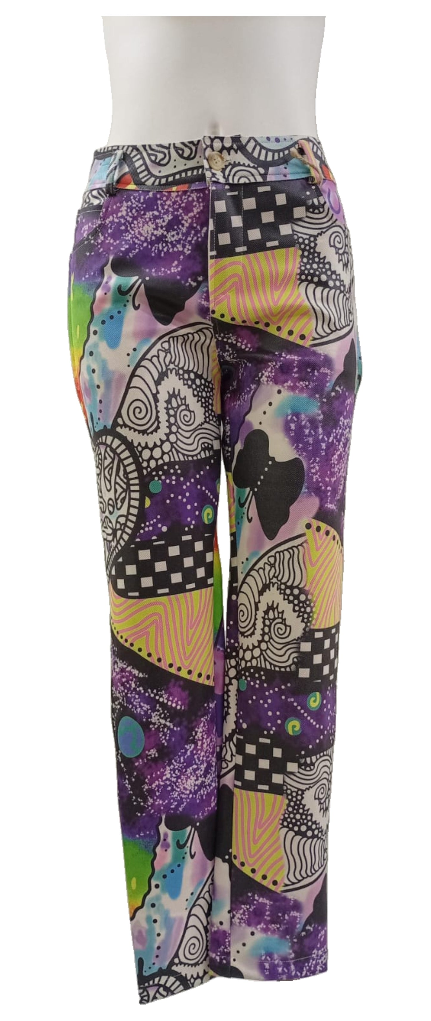 Pantalón Moda Italiana con Diseños Psicodélicos – Arte y Estilo en Cada Paso