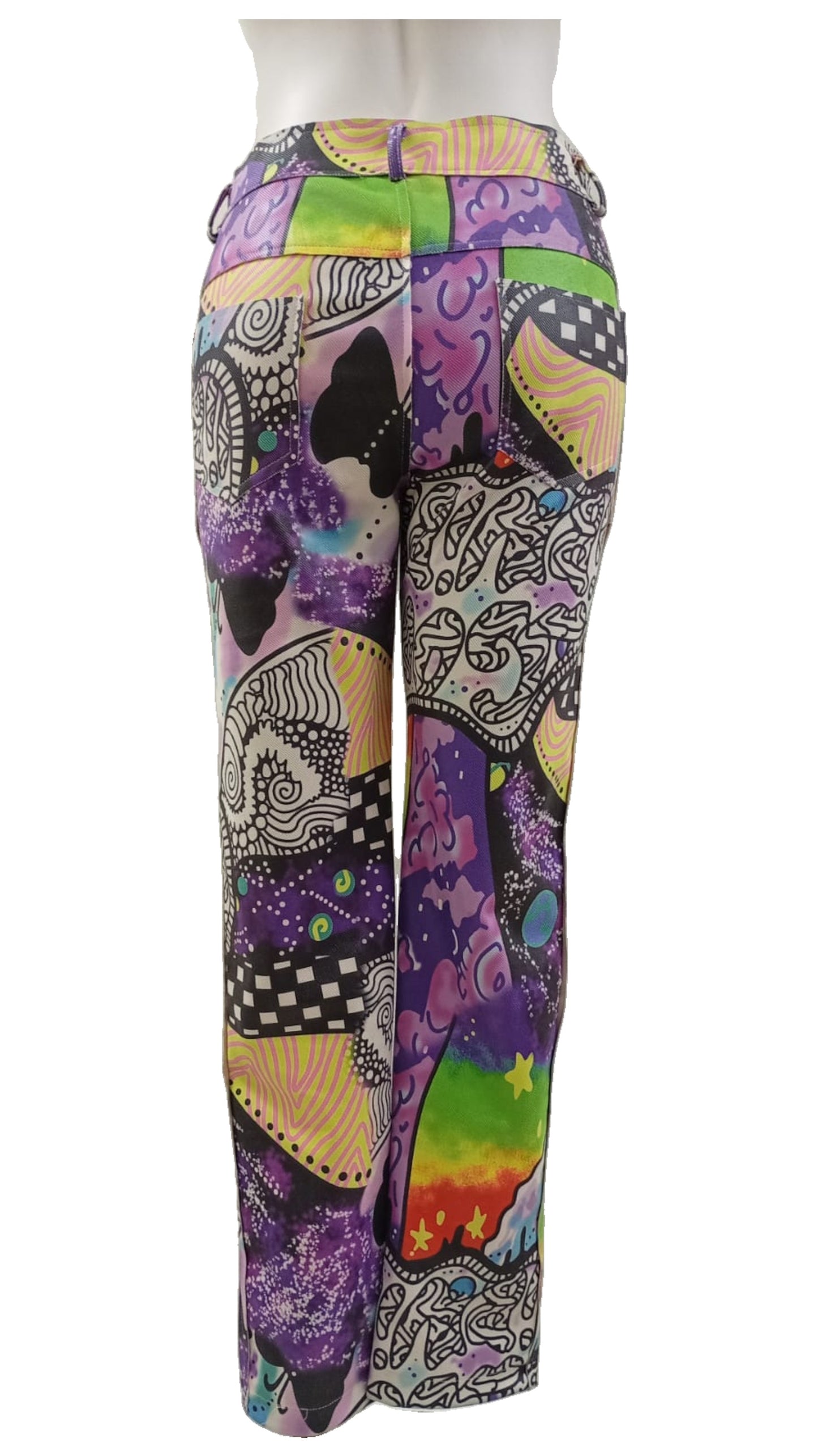 Pantalón Moda Italiana con Diseños Psicodélicos – Arte y Estilo en Cada Paso