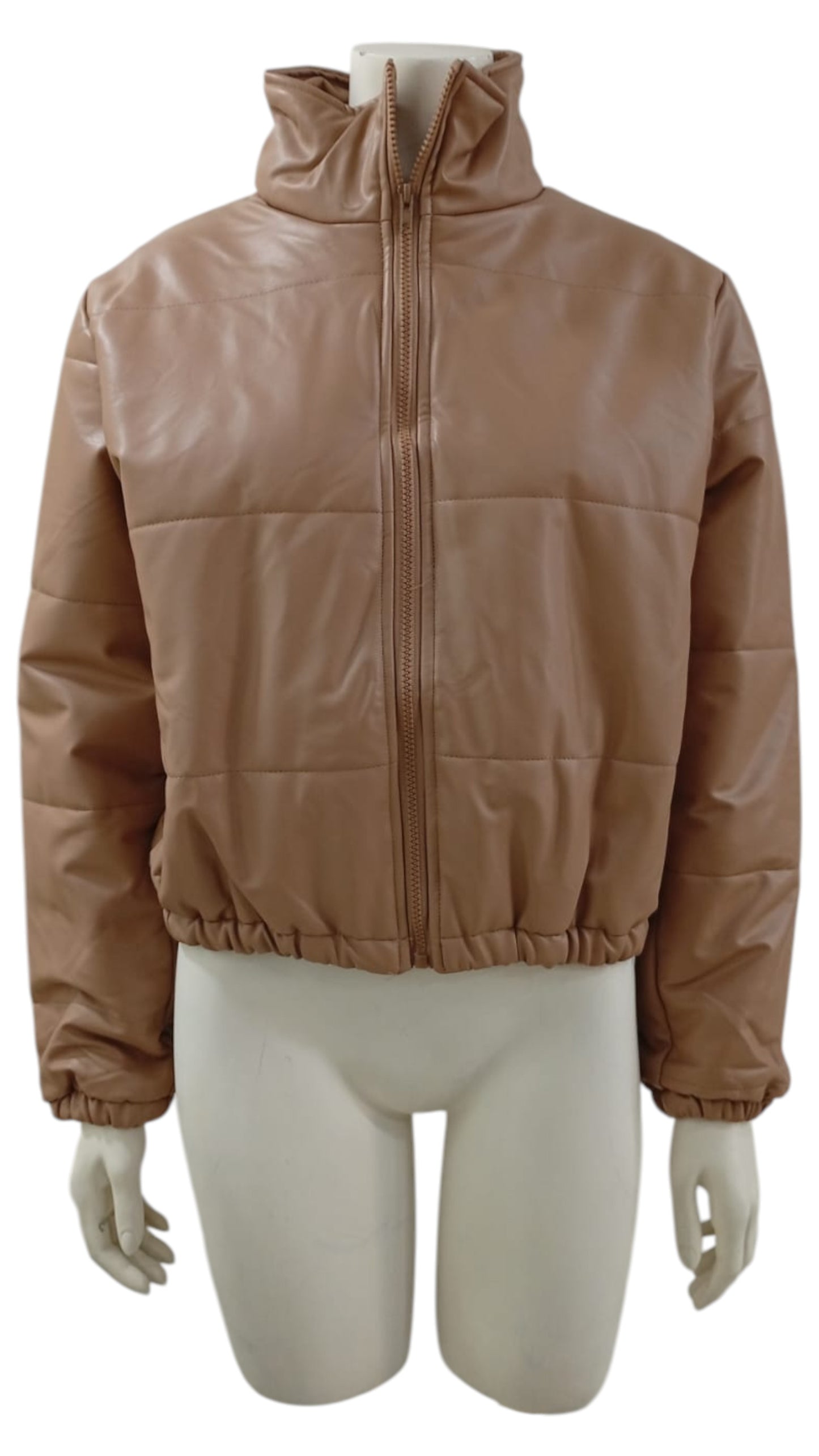 Chaqueta Puffer con Manga Larga y Cierre – Abrigo Ligero, Estilo Seguro