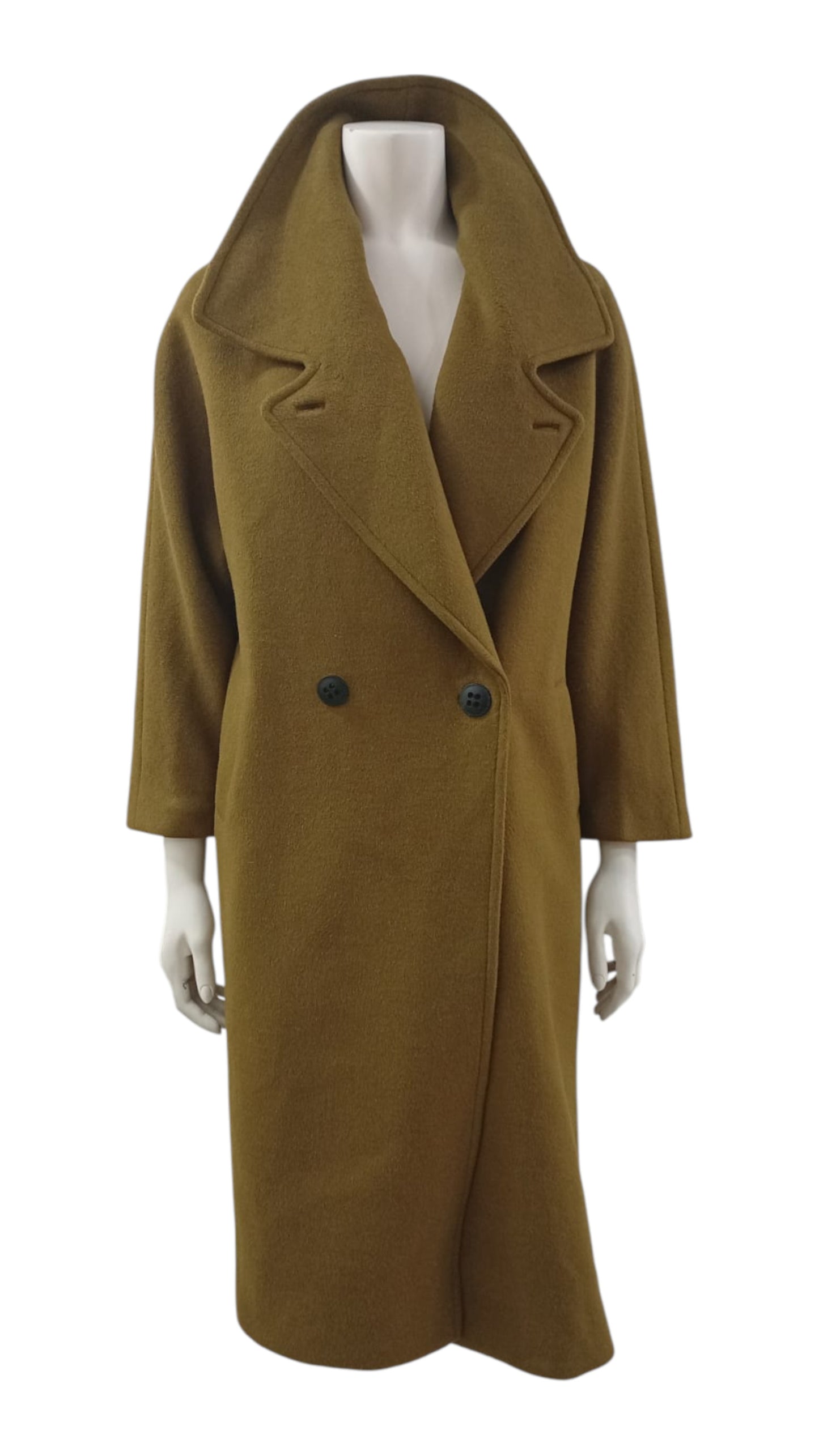 Abrigo Italiano de Lana – Verde Musgo Largo