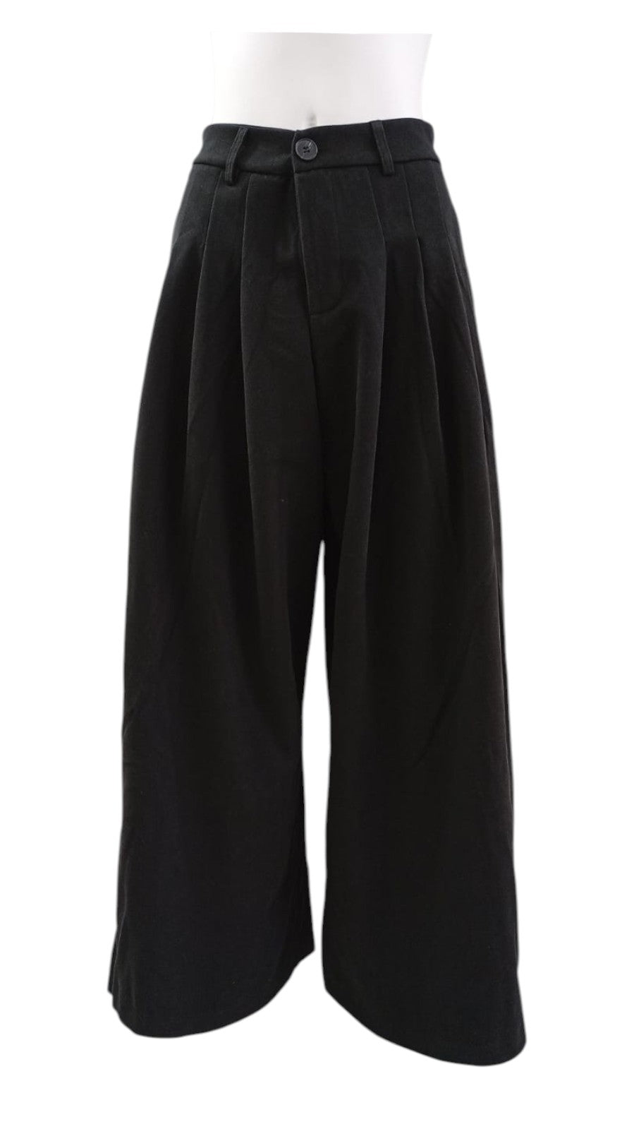 Pantalón Palazzo de Tela Gruesa Mujer – Color Negro