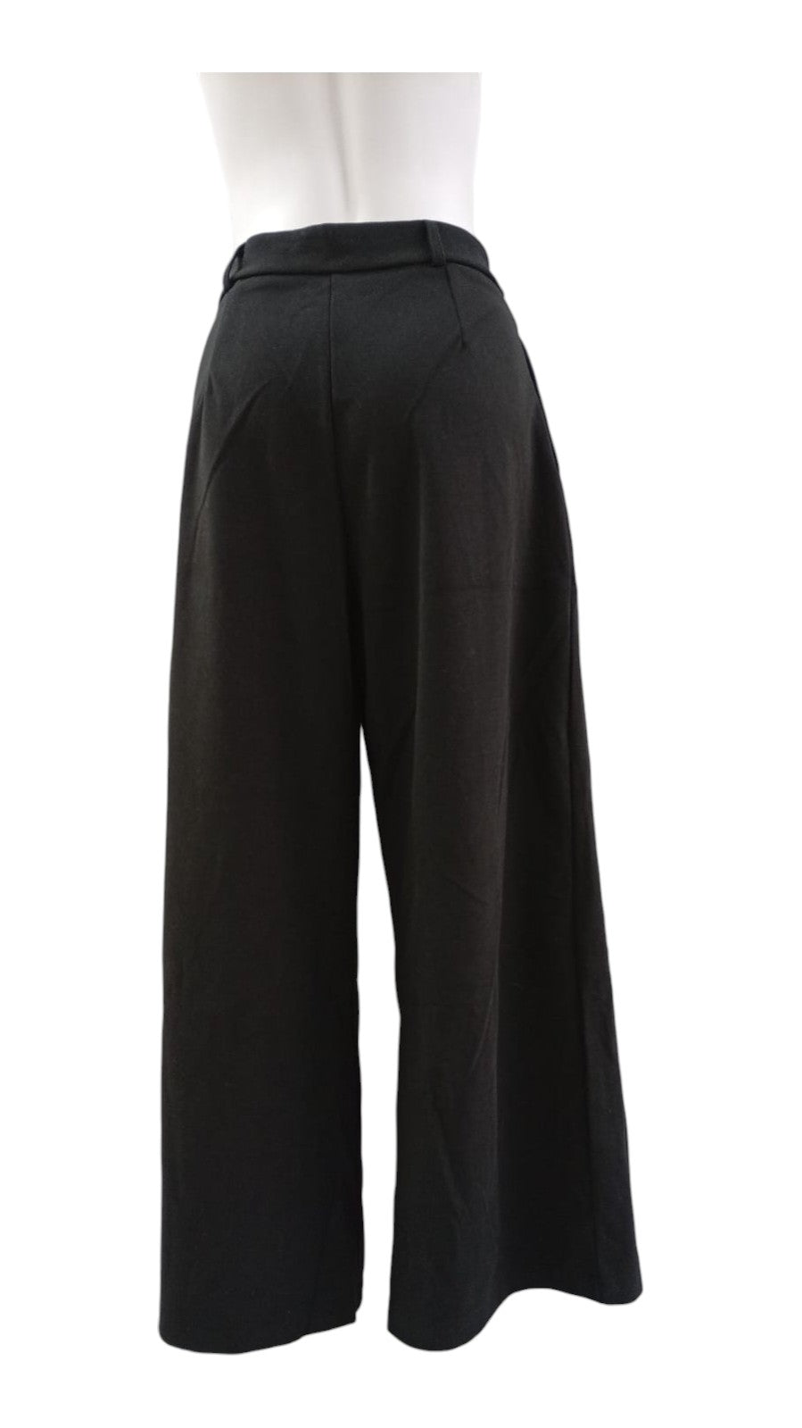 Pantalón Palazzo de Tela Gruesa Mujer – Color Negro