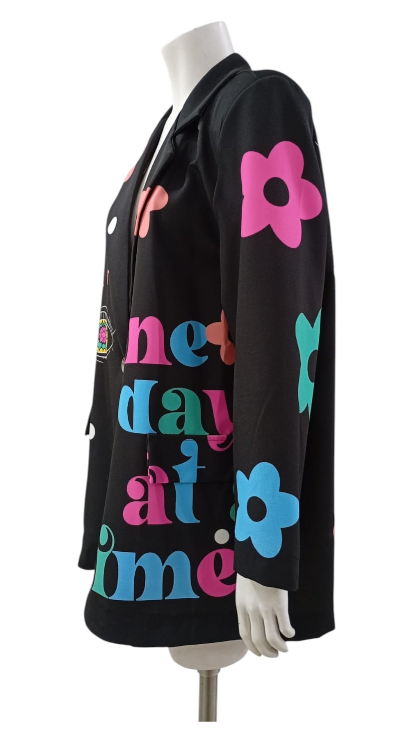 Blazer Italiano "Kaleidoscope" – Estampado Floral & Arte Multicolor