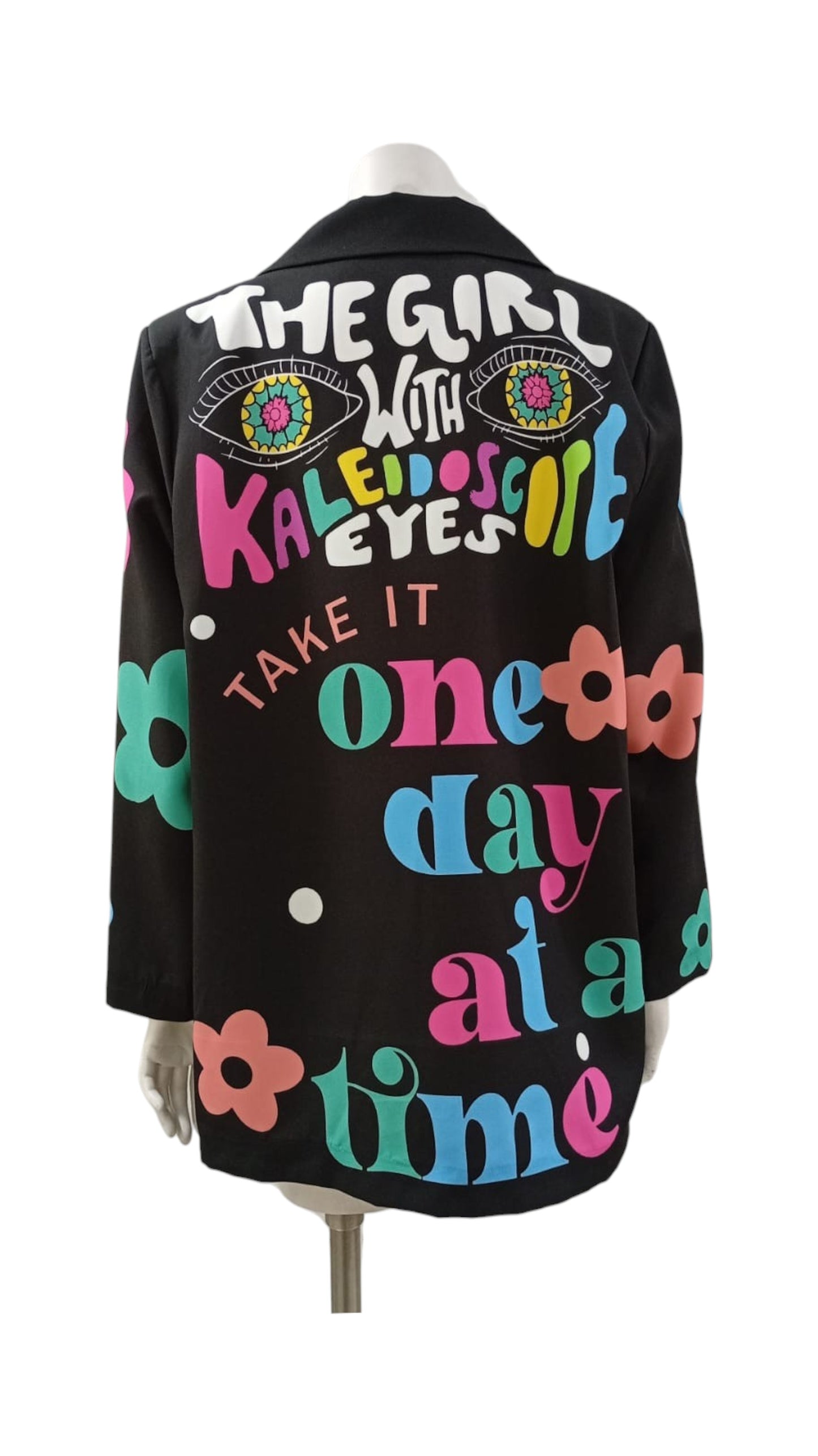 Blazer Italiano "Kaleidoscope" – Estampado Floral & Arte Multicolor