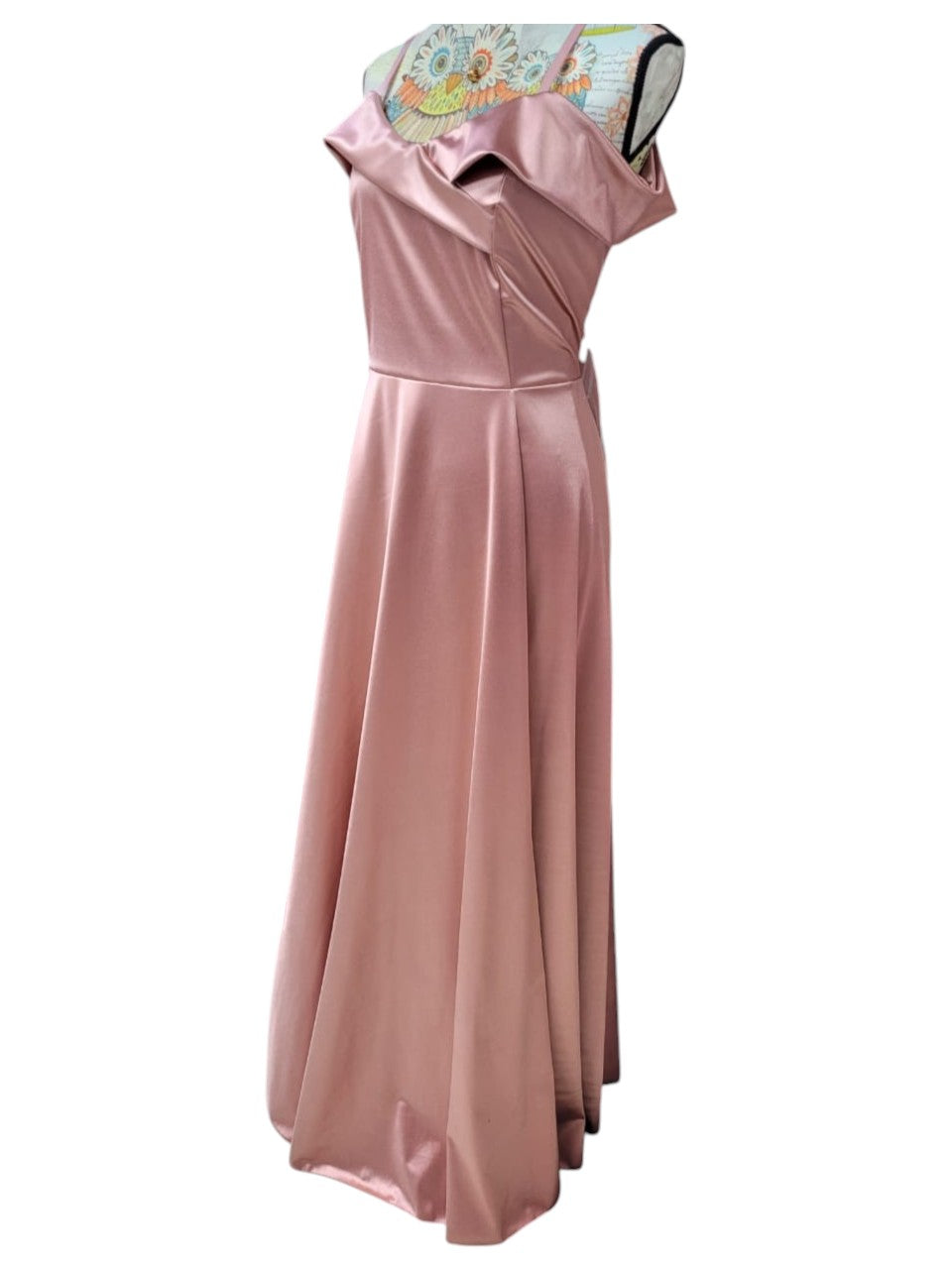 Vestido de Fiesta Rosa Satén Elasticado