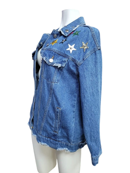 Chaqueta de Mezclilla con Adornos de Estrellas