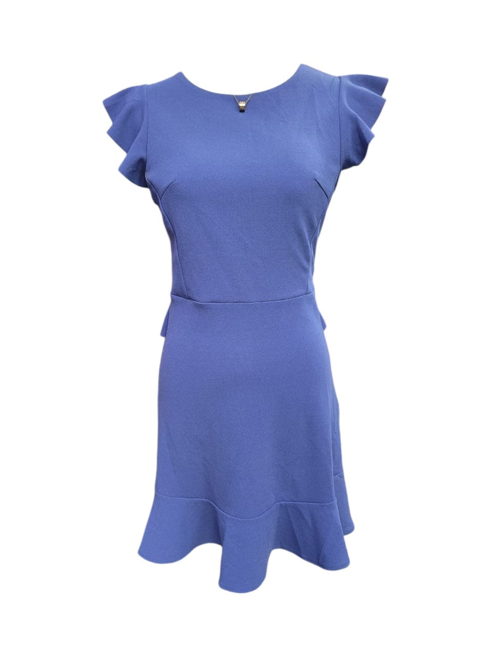 Vestido Azul Claro Elástico con Manga Corta