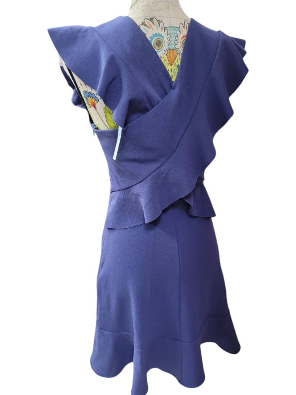 Vestido Azul Claro Elástico con Manga Corta