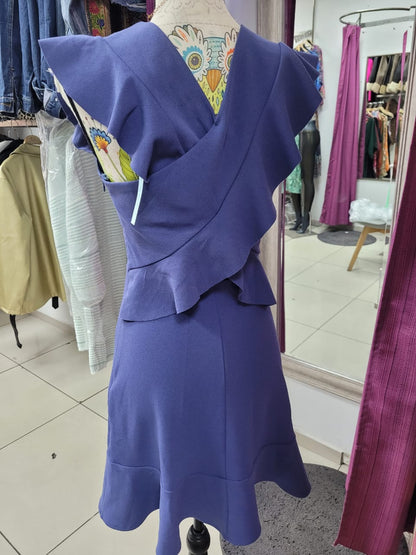 Vestido Azul Claro Elástico con Manga Corta