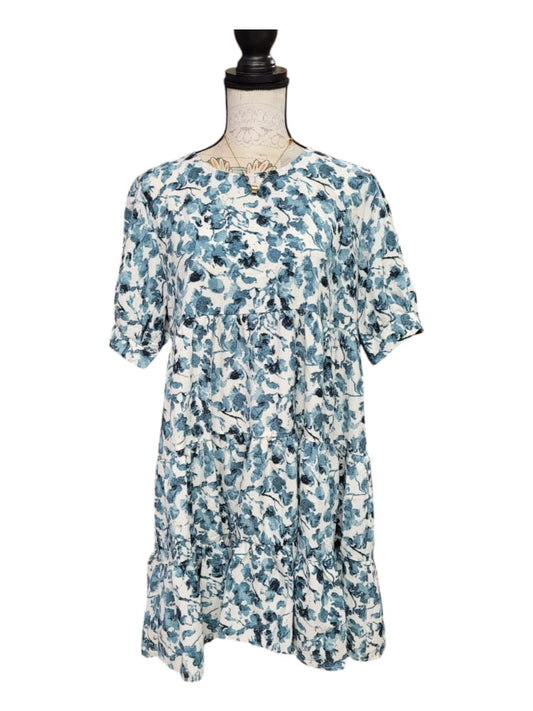 Vestido Estampado Flores Manga 3/4