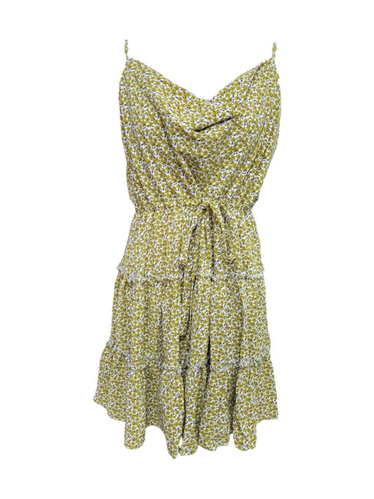 Vestido Estampado Floreado Corto Sin Mangas