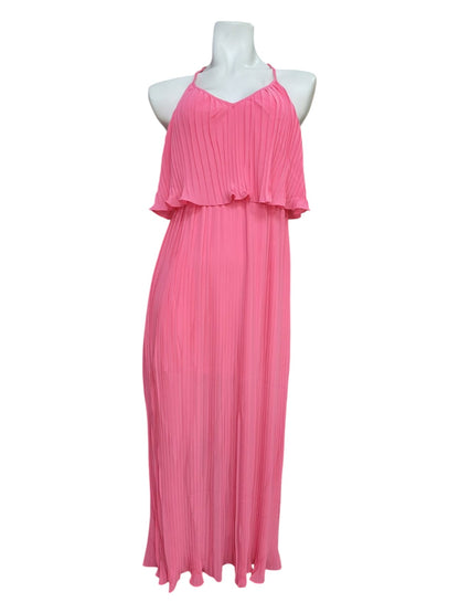 Vestido de Gasa con Escote y vuelos sin Mangas