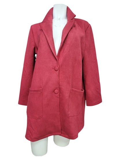 Chaqueta de Gamuza para Mujer con Bolsillos Externos y Botones