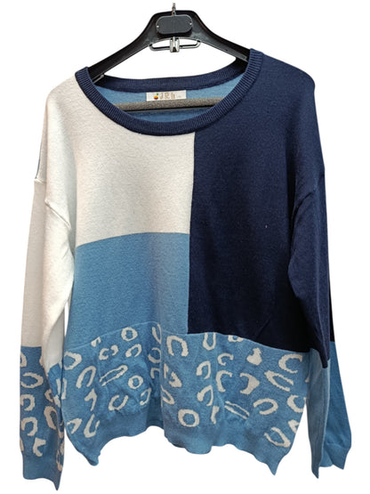 Suéter de Diseño Cuadrado y Animal Print – Estilo en Contrastes
