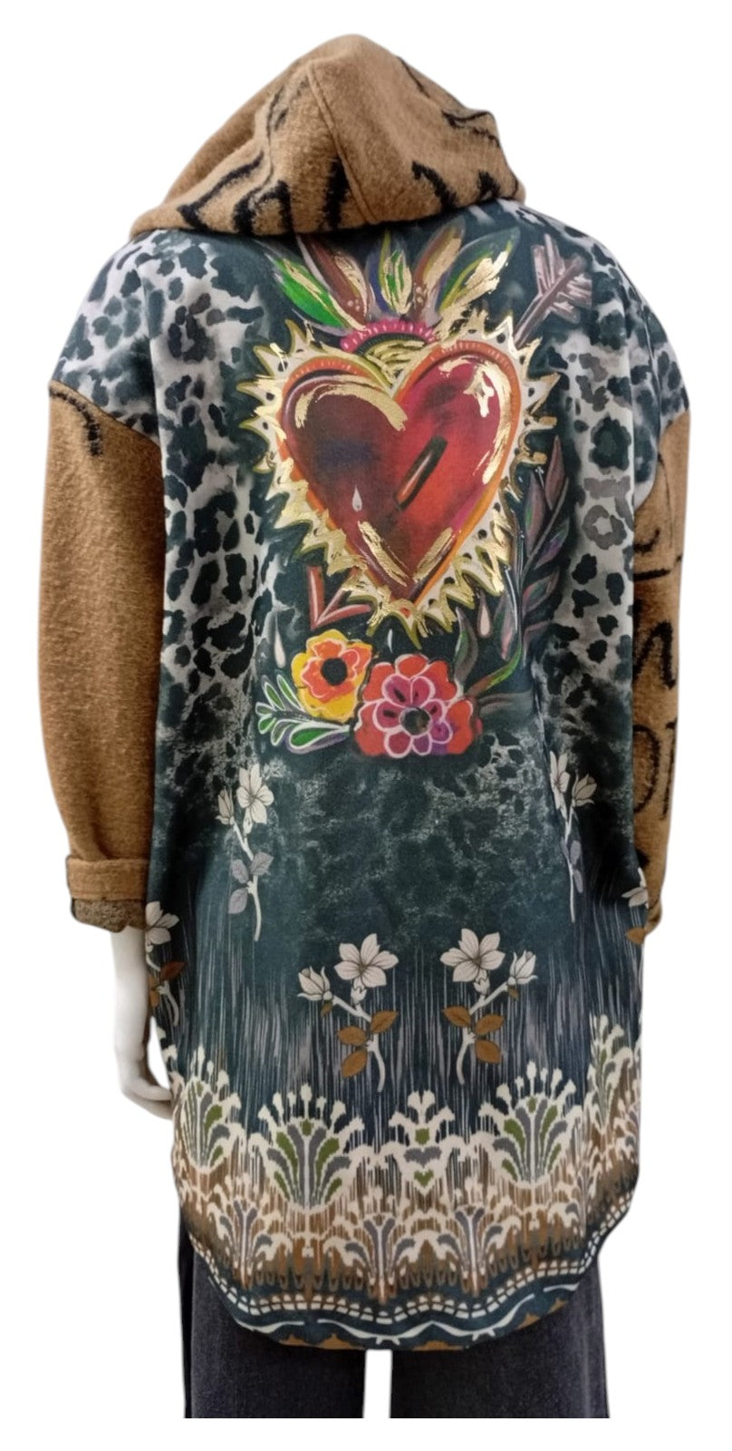 Chaqueta Italiana Animal Print Estampado Corazon