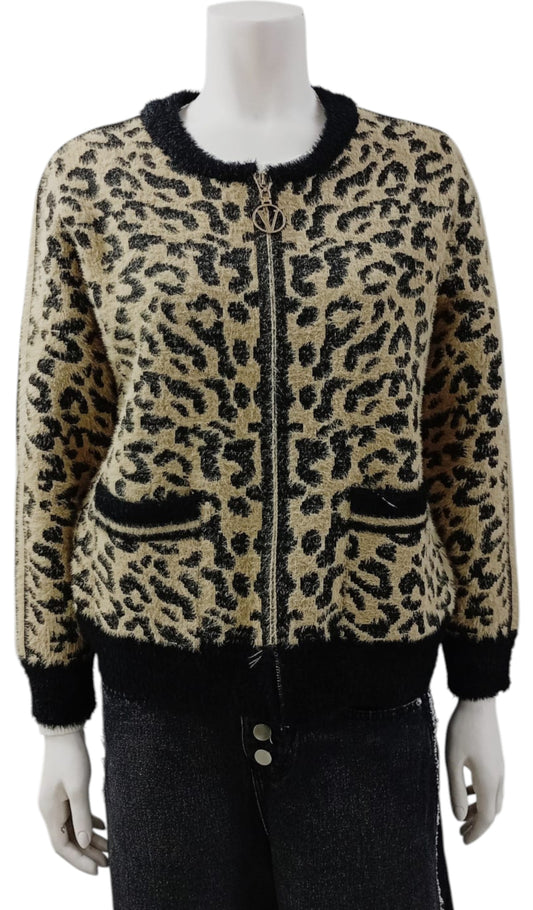 Chaqueta Peluda Animal Print con Polar Premium – Estilo Salvaje y Abrigo Total