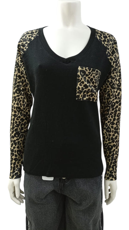 Camiseta Mujer Estampado Brazos Animal Print de Algodón