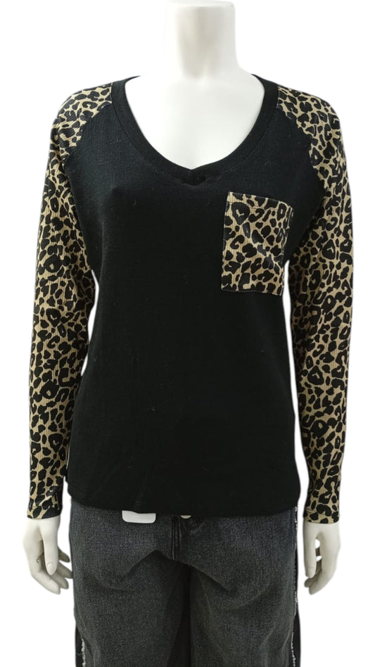 Camiseta Mujer Estampado Brazos Animal Print de Algodón