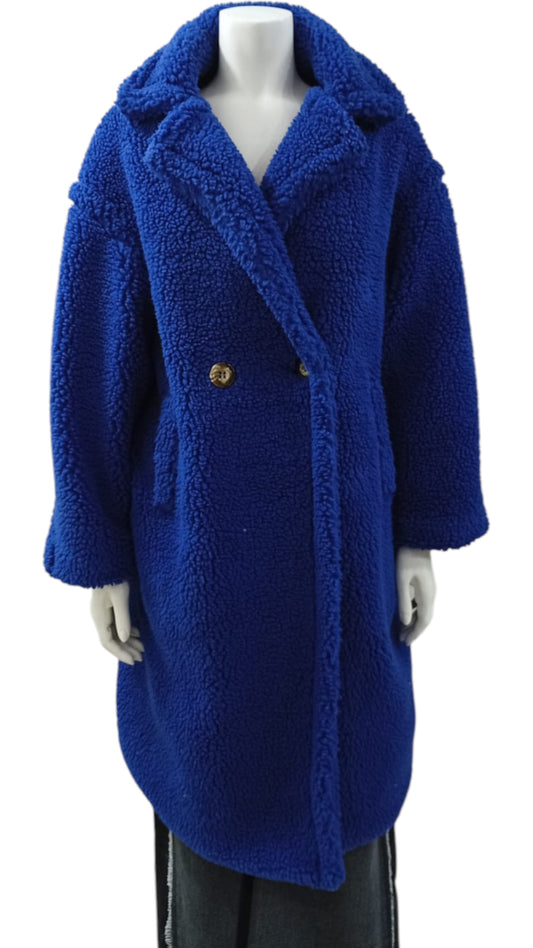 Abrigo Italiano Tipo Corderito Azul Rey – Elegancia que abriga