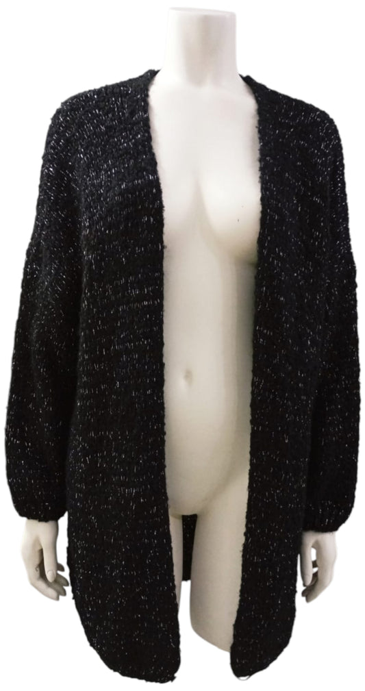Cardigan Italiano Negro con Puntos Blancos
