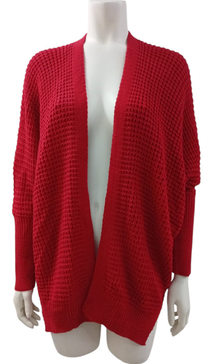 Cardigan Italiano Rojo Tejido en Lana
