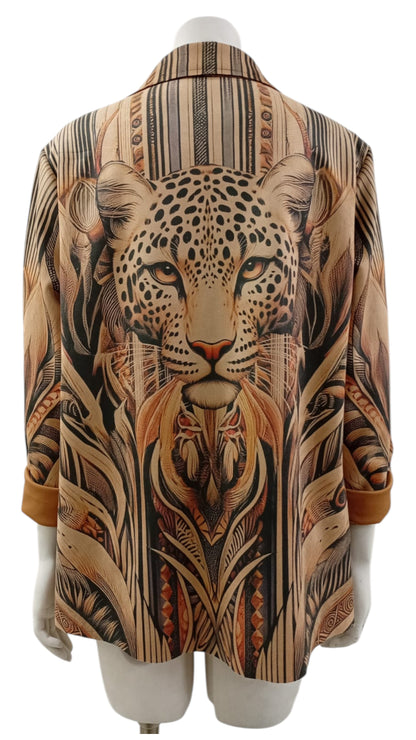 Blazer Italiano Estampado Tigre Africano – Estilo Salvaje y Sofisticado