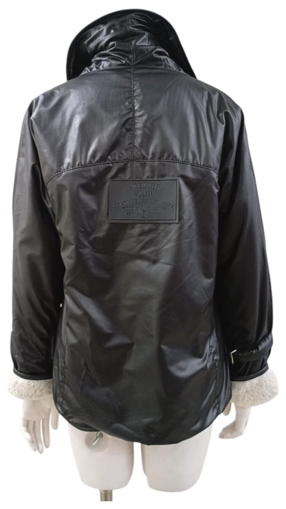 Chaqueta Turca con Chiporro Interior – Negro con Cuello Aviador