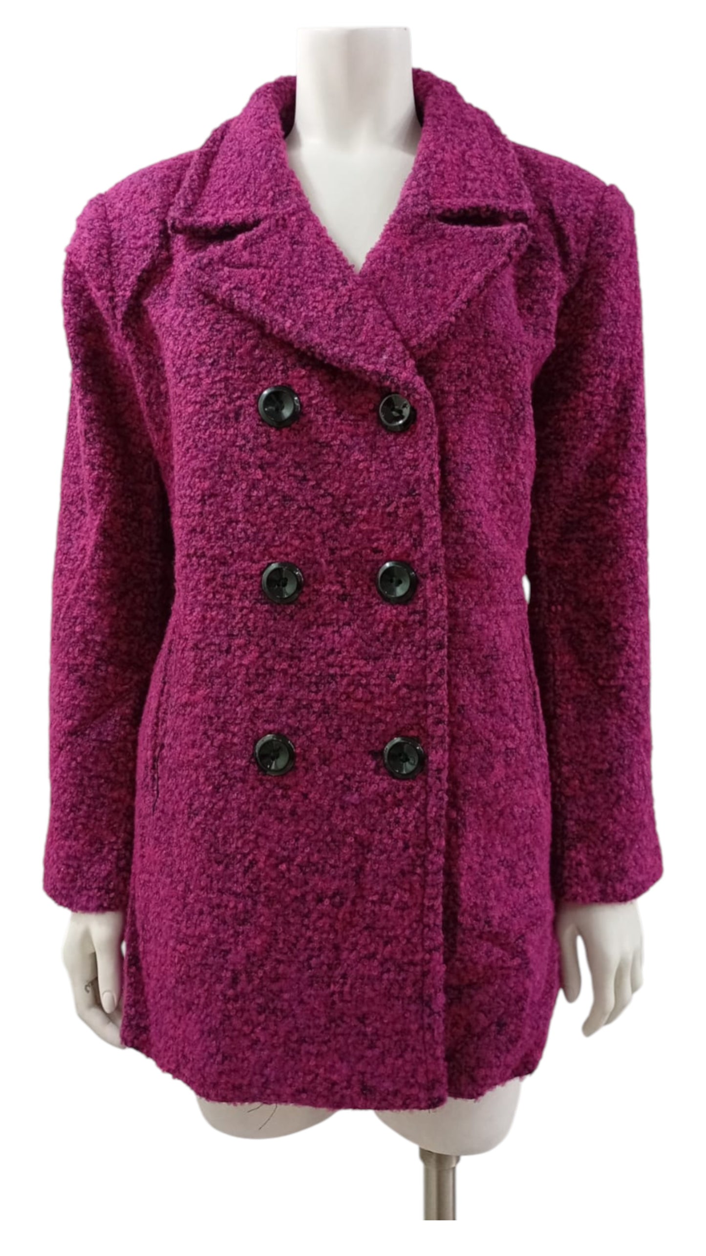Abrigo Peludo Tejido Entrelazado – Otoño Invierno