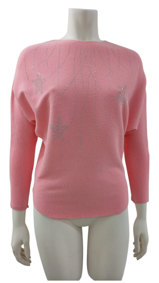 Suéter de Hilo con Estrellas Brillantes – Color, brillo y estilo en una sola prenda