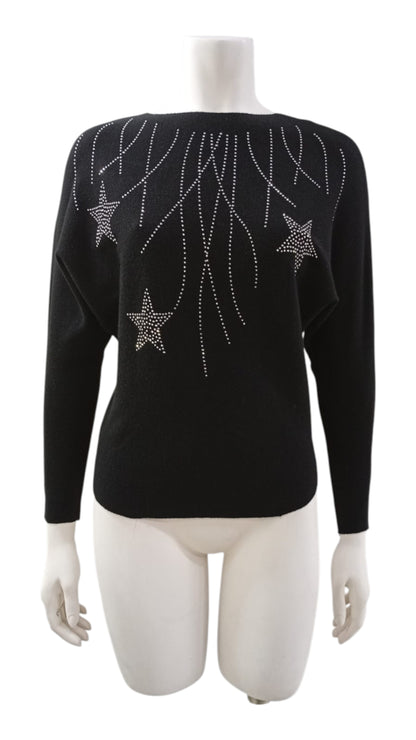 Suéter de Hilo con Estrellas Brillantes – Color, brillo y estilo en una sola prenda