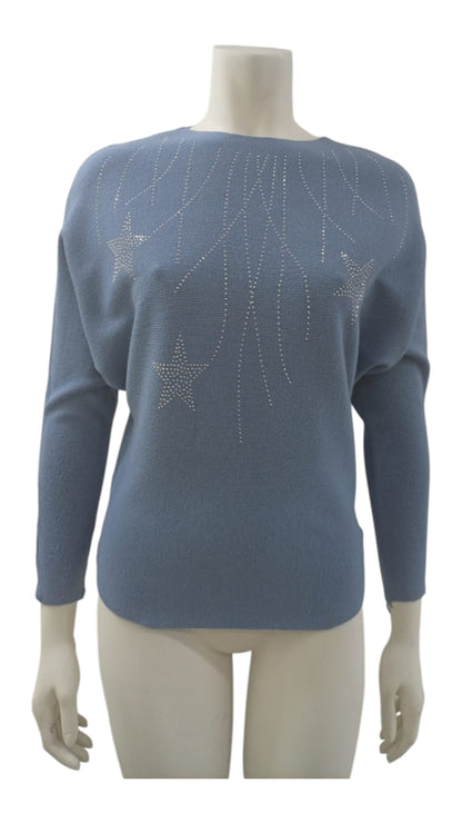 Suéter de Hilo con Estrellas Brillantes – Color, brillo y estilo en una sola prenda