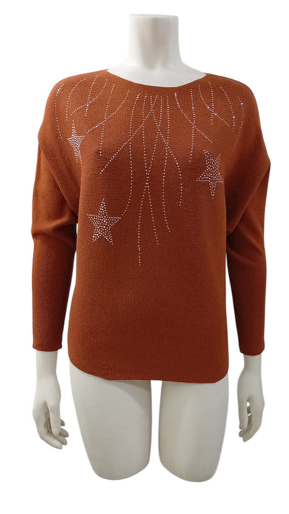 Suéter de Hilo con Estrellas Brillantes – Color, brillo y estilo en una sola prenda
