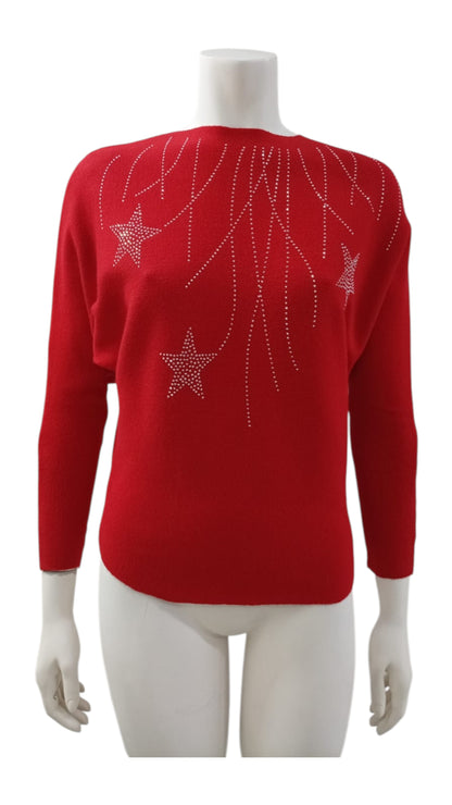Suéter de Hilo con Estrellas Brillantes – Color, brillo y estilo en una sola prenda
