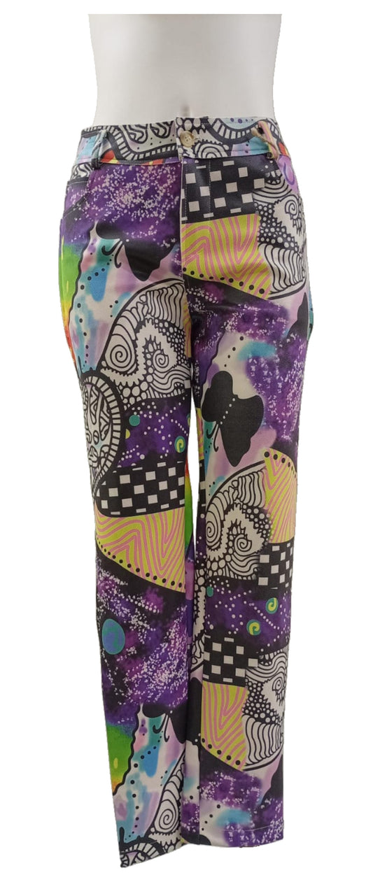 Pantalón Moda Italiana con Diseños Psicodélicos – Arte y Estilo en Cada Paso
